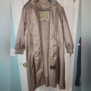 Chiango by Fleet Street Vintage Trench Jacket size 12 rose pink beige